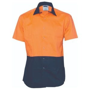 3941 HiVis Cool Breeze Food Industry Orange/Navy Cotton Shirt - Short Sleeve