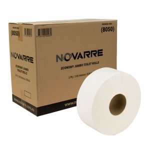 Novarre Economy 2Ply Jumbo Toilet Paper Rolls 8 x 300m (8050)