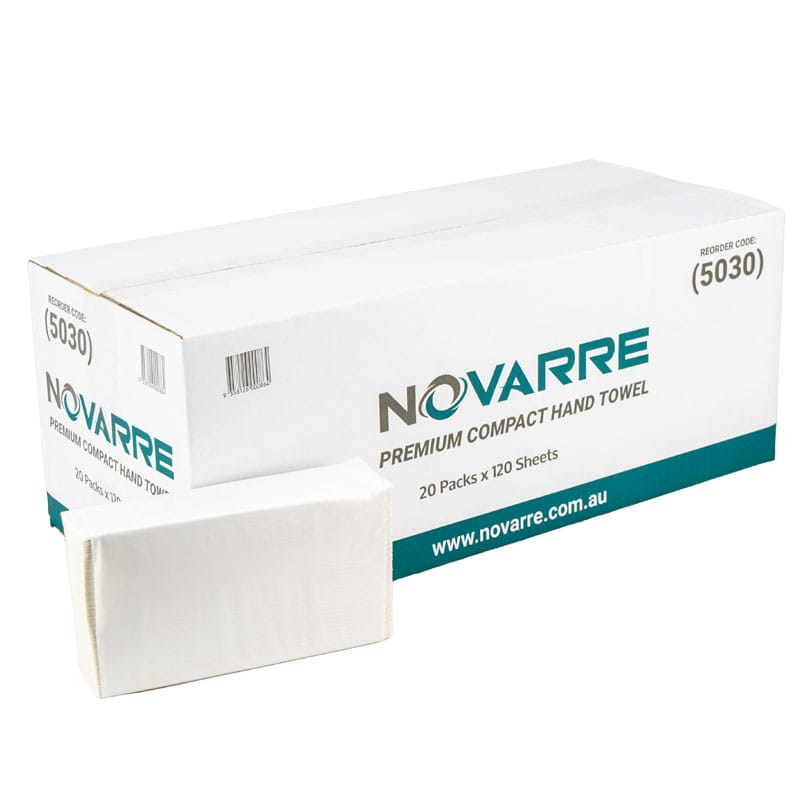 Novarre Premium Compact Interleaved Hand Towel 120 Sheets x 20 (5030)