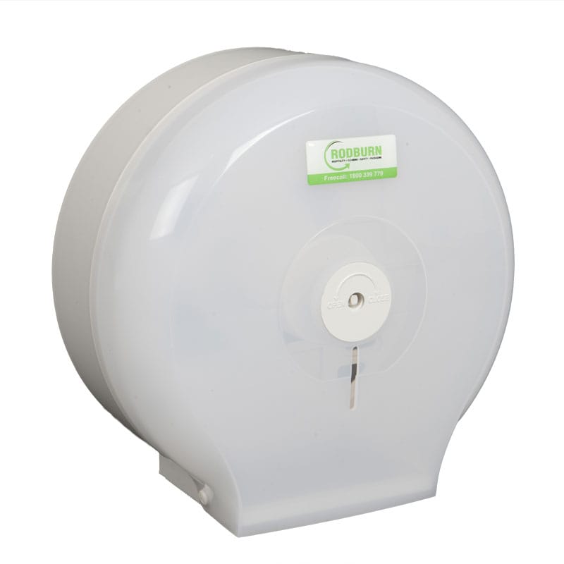 Livi Single Jumbo Toilet Roll Dispenser White Plastic
