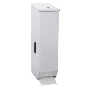 Triple Standard Toilet Roll Dispenser White Metal