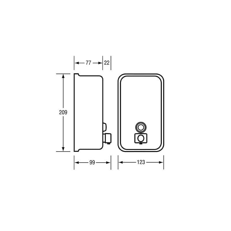 Vertical Stainless Steel Refillable Soap Dispenser 1.2L