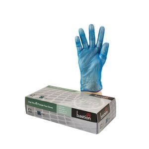 Bastion Blue Vinyl Powder Free Gloves