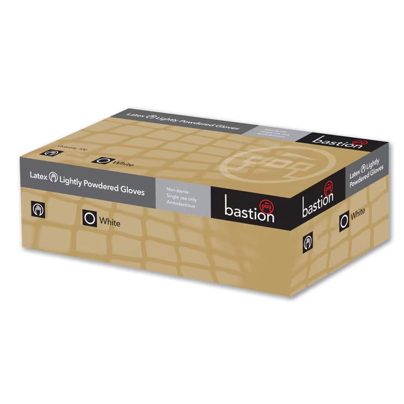 Bastion White Latex Lightly Powdered Gloves