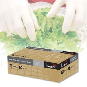 Bastion White Latex Lightly Powdered Gloves