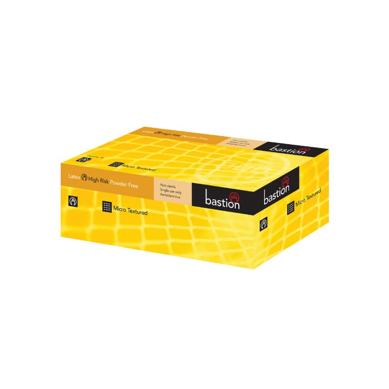 Bastion High Risk Blue Latex Powder Free Gloves CTN/500