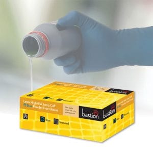 Bastion High Risk Blue Latex Powder Free Gloves CTN/500