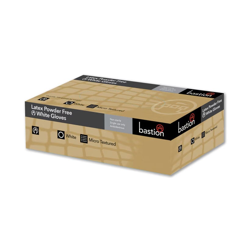 Bastion White Latex Powder Free Gloves CTN/1000