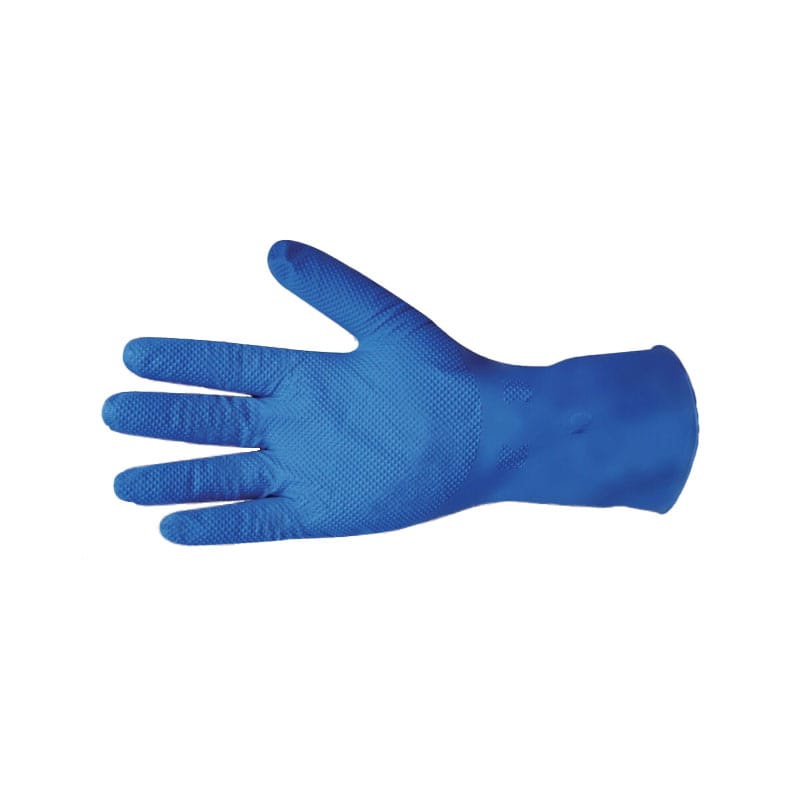 Bastion Blue Nitrile Diamond Grip Long Cuff Powder Free Gloves