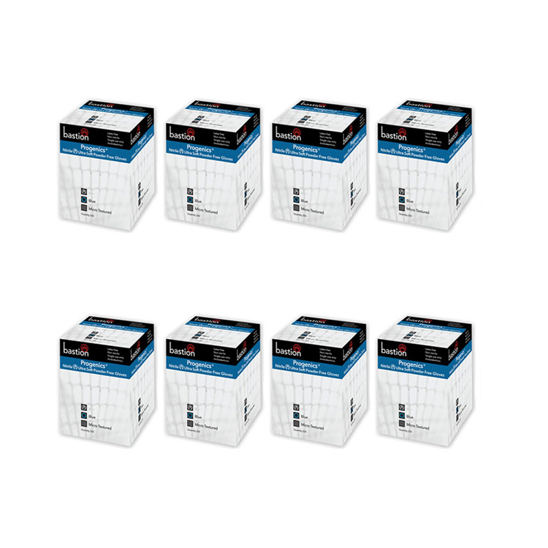 Bastion Progenics Blue Nitrile Powder Free Gloves