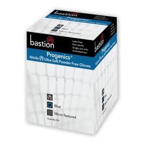 Bastion Progenics Blue Nitrile Powder Free Gloves CTN/2000