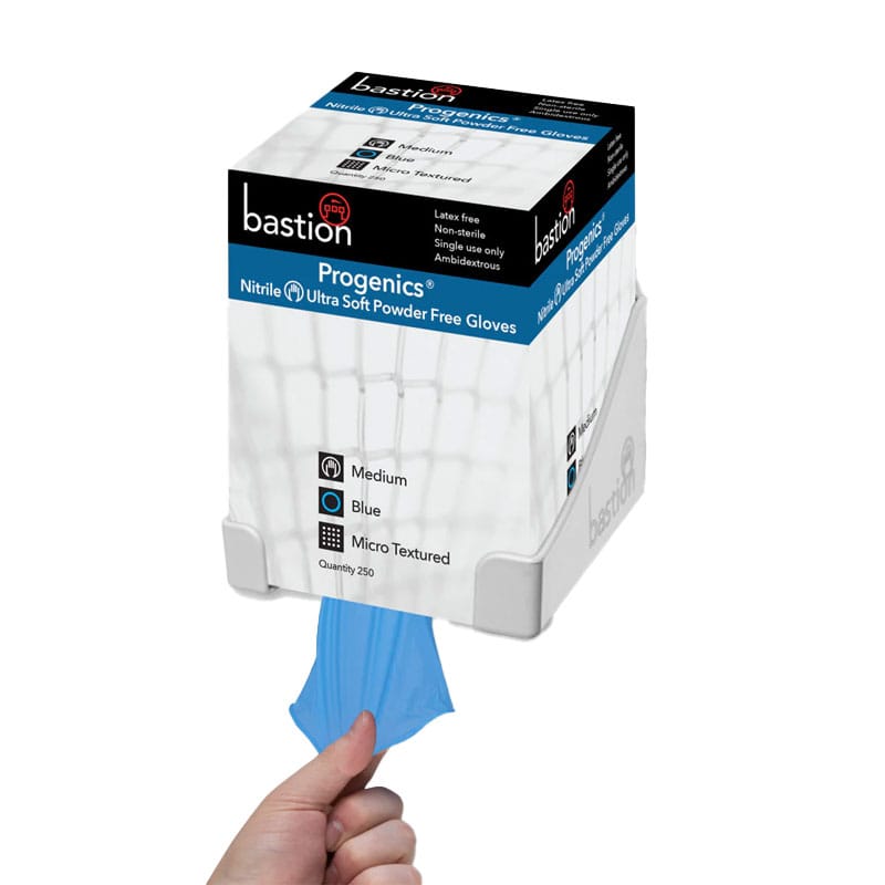 Bastion Progenics Blue Nitrile Powder Free Gloves