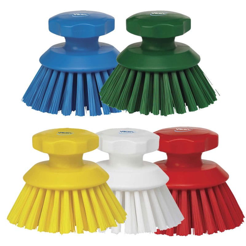 Vikan Round Scrub Brush Stiff Bristle 13cm