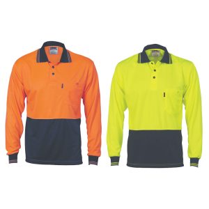 Hi-Vis Two Tone Cool Breathe Polo Shirt (Long Sleeve)