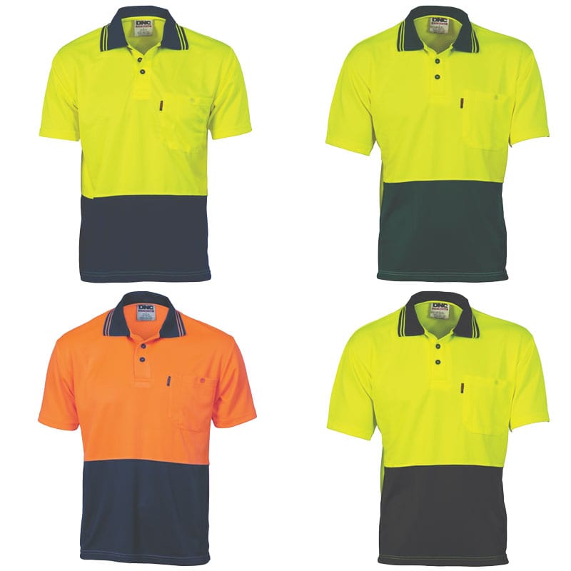 Hi-Vis Two Tone Cool Breathe Polo Short Sleeve Shirt