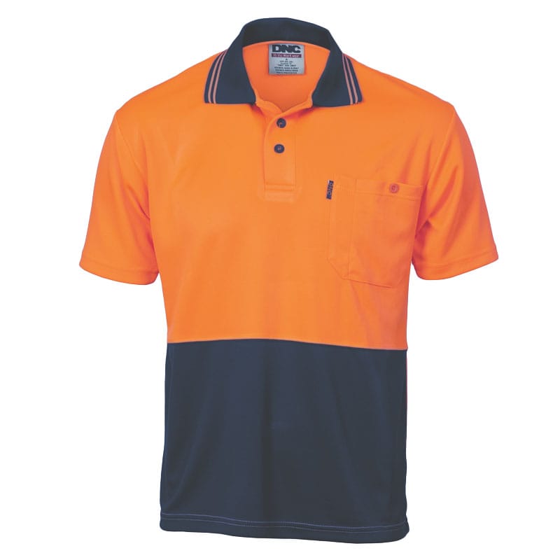 Hi-Vis Two Tone Cool Breathe Polo Short Sleeve Shirt