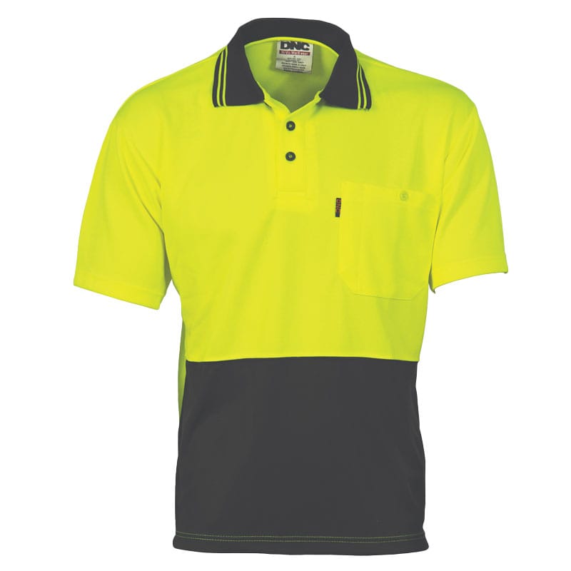 Hi-Vis Two Tone Cool Breathe Polo Short Sleeve Shirt