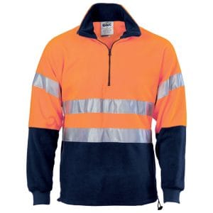 Hi-Vis1/2 Zip Polar Fleece with Day/Night Tape - Orange