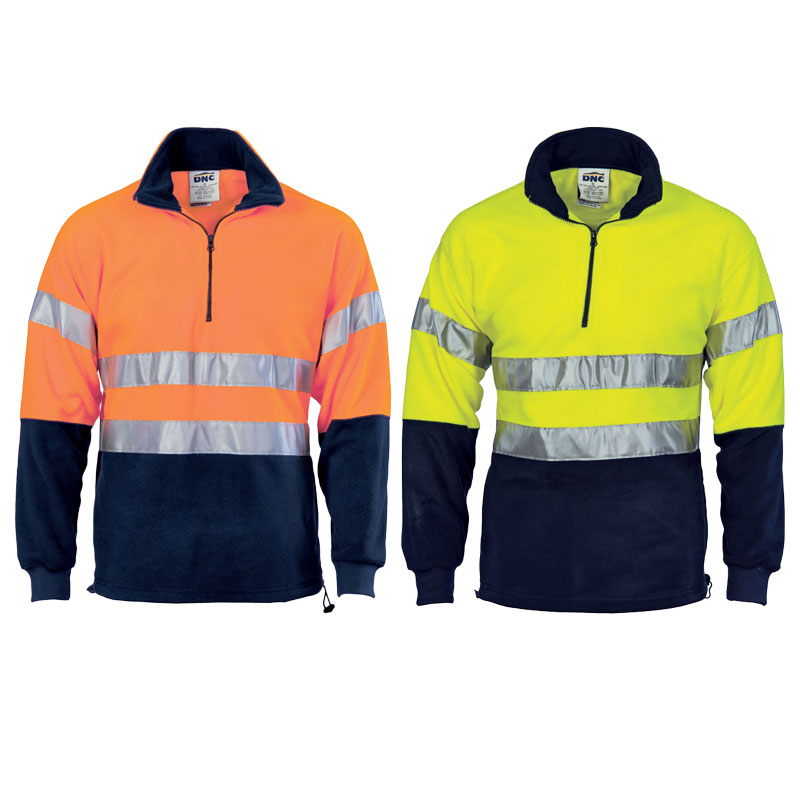 Hi-Vis Two Tone 1/2 Zip Polar Fleece Sweater with Day/Night Tape