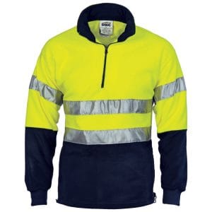 Hi-Vis1/2 Zip Polar Fleece with Day/Night Tape - Yellow