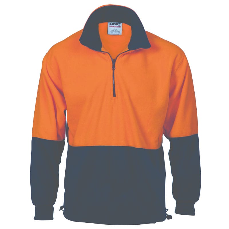 Hi-Vis Two Tone 1/2 Zip Polar Fleece - Orange
