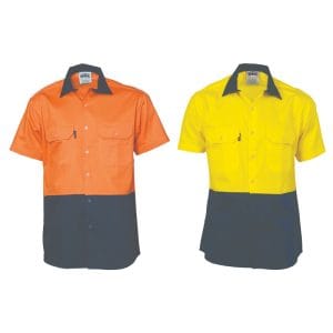 HiVis 2 Tone 155Gsm Cotton Short Sleeve Shirt