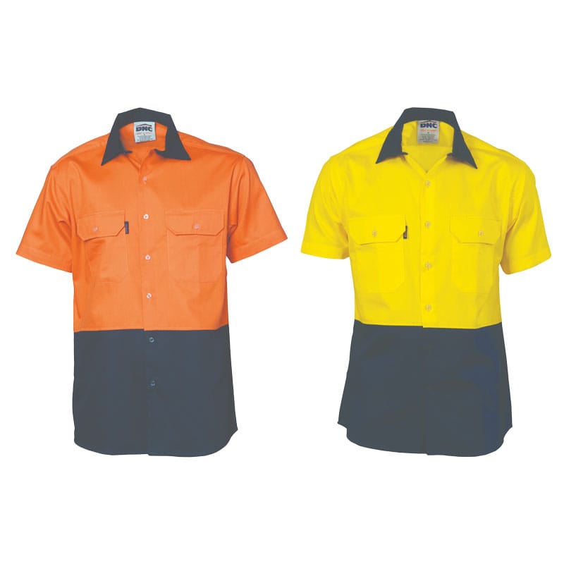 HiVis 2 Tone 155Gsm Cotton Short Sleeve Shirt