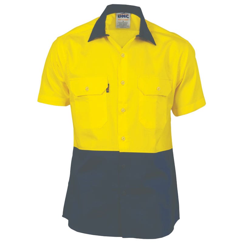 HiVis 2 Tone 155Gsm Cotton Short Sleeve Shirt