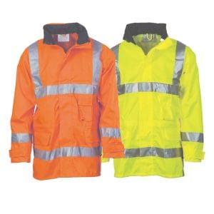 Hivis Breathable Rain Jacket With Reflective Tape