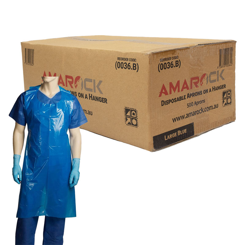 Amarock Disposable Aprons On Hanger Blue