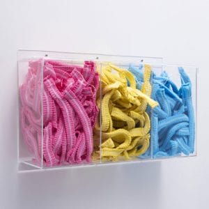 Triple PPE Dispenser Clear Perspex 450x150x250mm