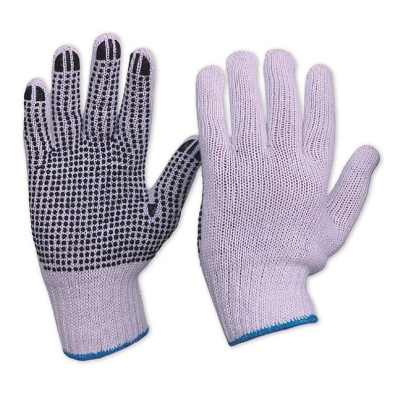 Knitted Poly Cotton Glove with PVC Dots