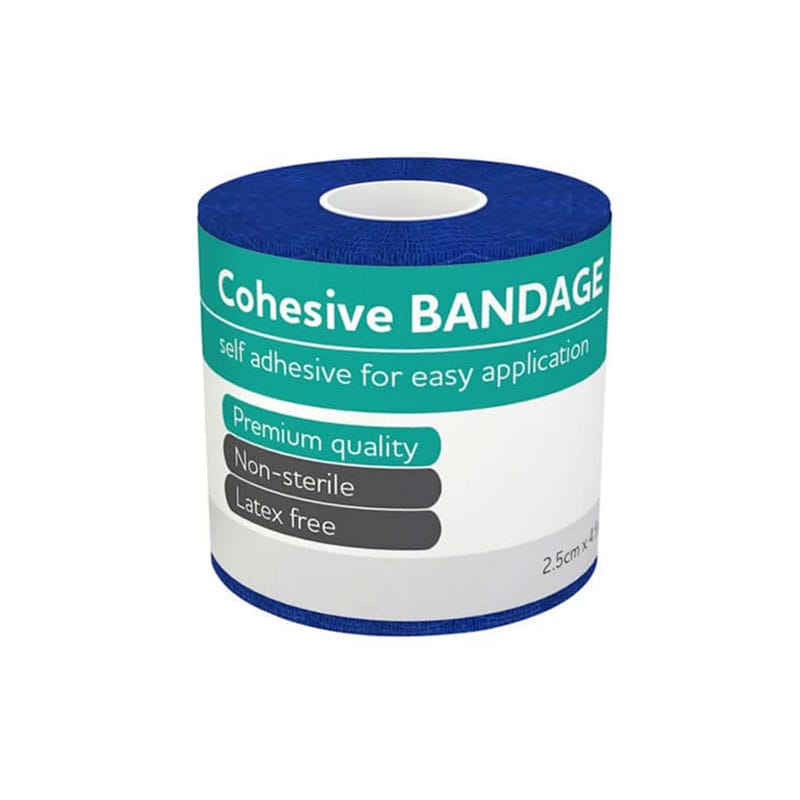 Blue Medical Tape - Cohesive Bandage 2.5cm x 4.5m (PCK/12)