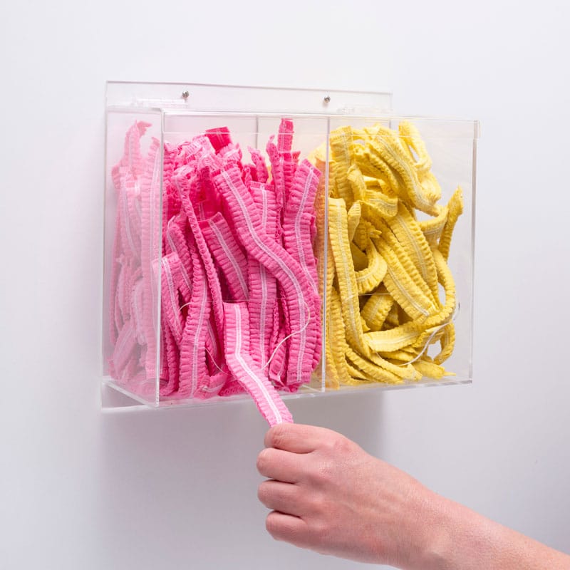 Double PPE Dispenser in Clear Perspex 300x150x250