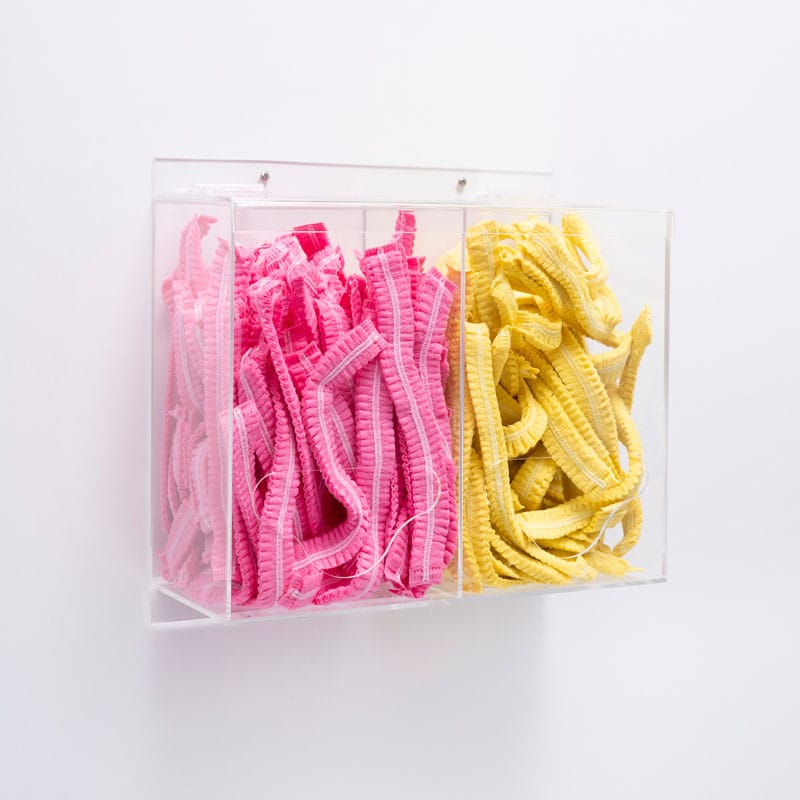 Double PPE Dispenser in Clear Perspex 300x150x250