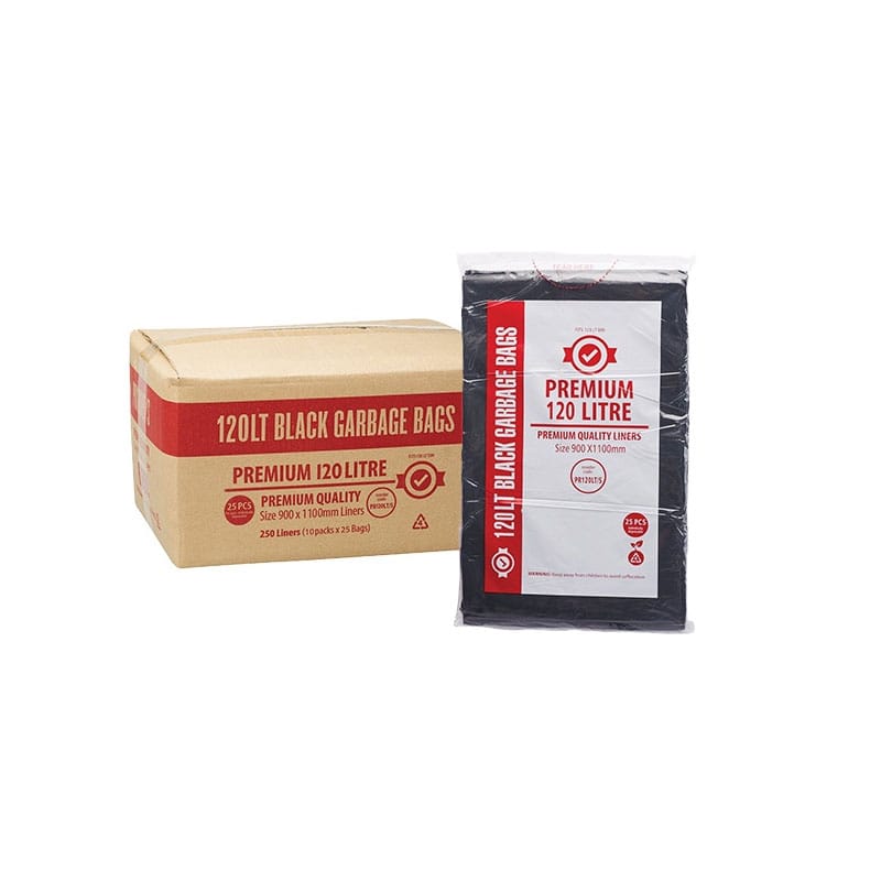 120L Premium Black Bin Liners CTN/250