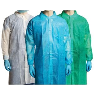 Bastion Disposable Polypropylene (PP) Lab Coat 40gsm