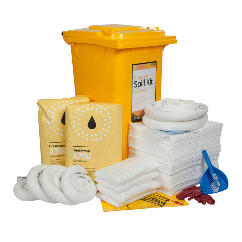 240L Standard Spill Kit in Wheelie Bin