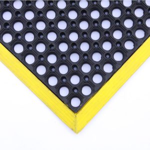 Heavy Duty Cushion Engineers Mat Yellow Border