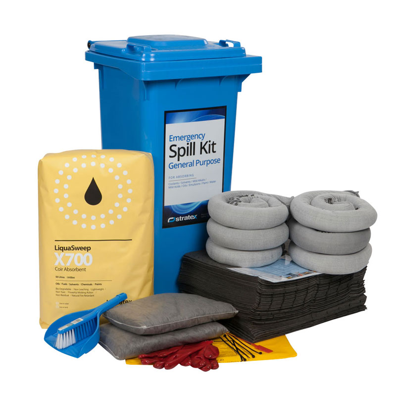 120L Standard Spill Kit in Wheelie Bin