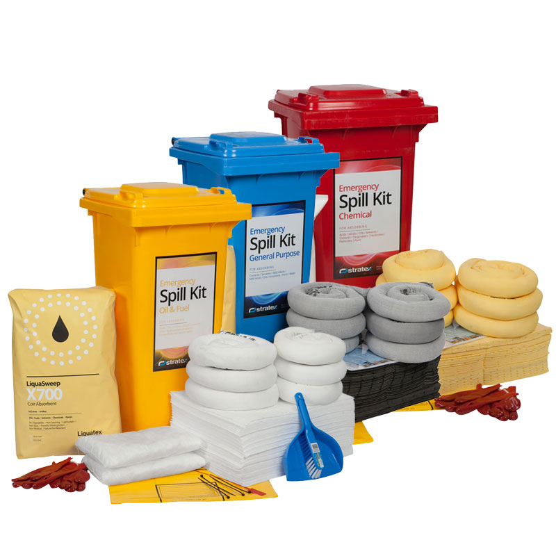 120L Standard Spill Kit in Wheelie Bin