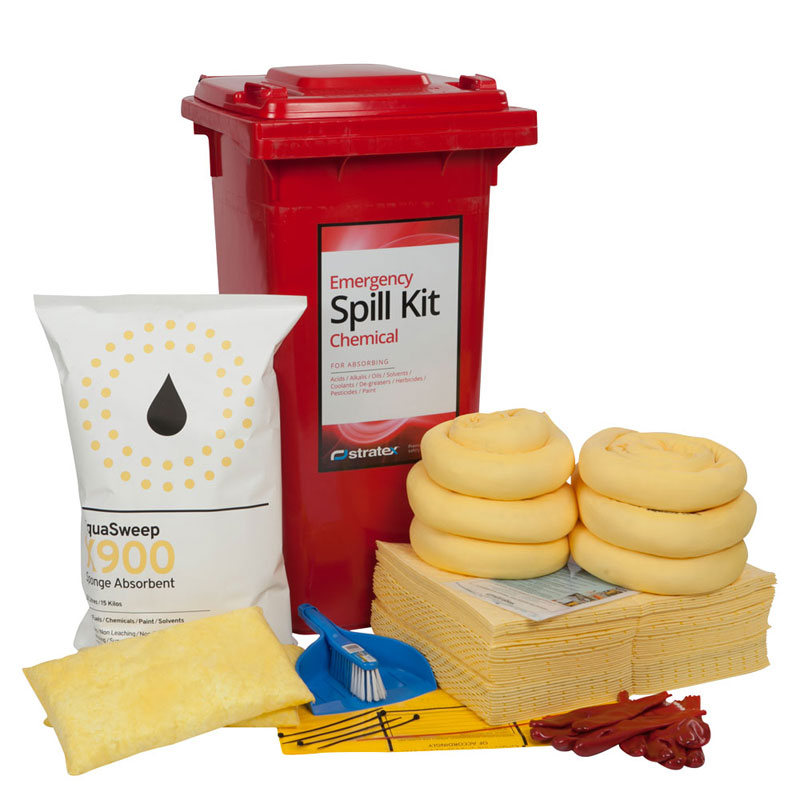 120L Standard Spill Kit in Wheelie Bin