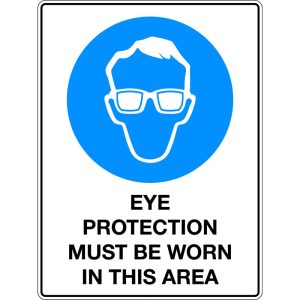 Eye Protection Must Be Worn In This Area Sign - Poly