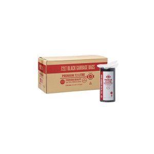 72L Premium Black Bin Liners On A Roll CTN/250