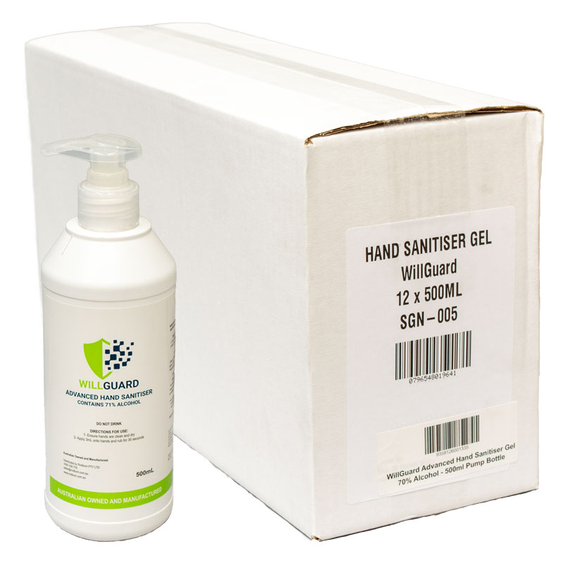 WILLGUARD Advanced Hand Sanitiser Gel 500ml Pump Pack 71% Alcohol