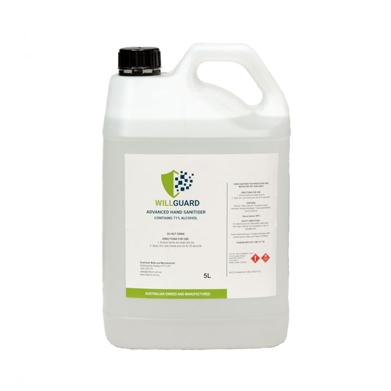 WILLGUARD Advanced Hand Sanitiser Gel Bulk 5L 71% Alcohol