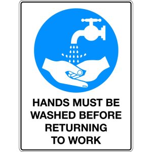 300x225mm - Poly - Hands Must be Washed Before Returning to Work