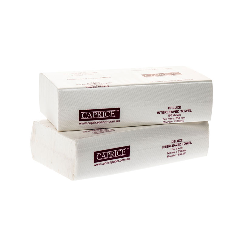 Caprice Deluxe Ultraslim Interleaved Hand Towel 150 Sheets (1516CW)