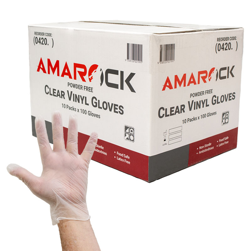 Amarock Clear Vinyl Powder Free Gloves (0420) CTN/1000