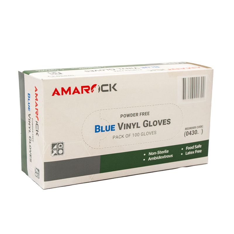 Amarock Blue Vinyl Powder Free Gloves (0430) CTN/1000